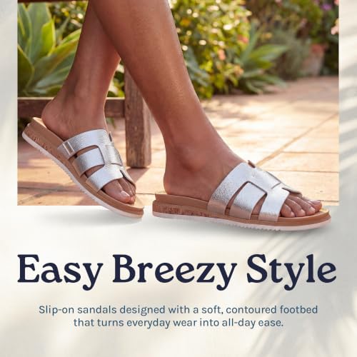 Image of Skechers Womens Desert Kiss Low - Peak Look | Casual sandal, Skechers Plush Foam cushioned comfort footbed, Vegan leather strap upper, flexible outsole