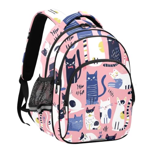 Sac à dos enfant léger chats colorés pour éviter le mal de dos à l'école