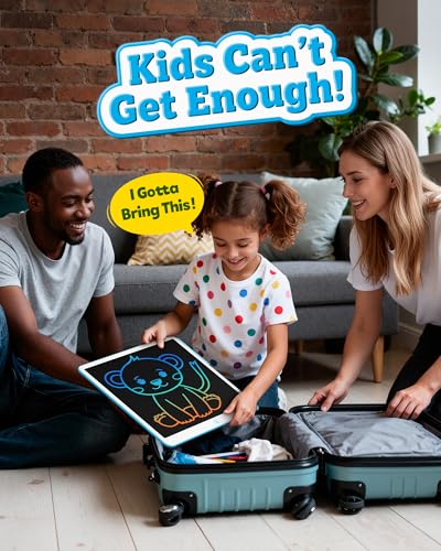 Image of Bravokids 20 Inch LCD Writing Tablet for 3-8 Year Olds - Electronic Drawing Pad and Doodle Board as Educational Birthday Gifts for Girls and Boys (Blue)