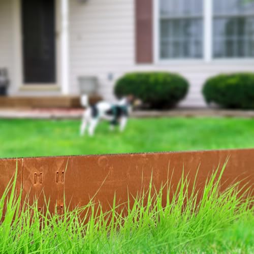 Gzgneevl GZG075 Corten Steel Edging Steel Landscape Edging Garden Bed Metal Border Edge Rusted Rustic Patina 40 Inch Strips 8 Inch Depth thumb #8