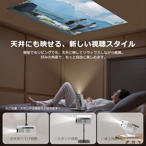 undefined Aurzen プロジェクター 家庭用 小型【2025新進化·Netfilix対応】天井投影 1080P 200ANSI ルーメン 大画面 自動台形補正 HiFiスピーカー Dolby対応 オートフォーカス 4k対応 WiFi6 双方向Bluetooth スマホ/PC/HDMI/Switch/PS5対応 2年保証 EAZZE D1 白 の商品画像 7