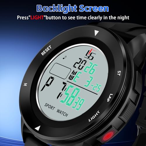 Image of Professional Soccer Referee Watch with Tournament Mode Game Timer, 100-Lap Silent Stopwatch, 3-Line Backlit Display, On /Off Switch, Countdown /Alarm /Calendar for Football Officials, Coaches