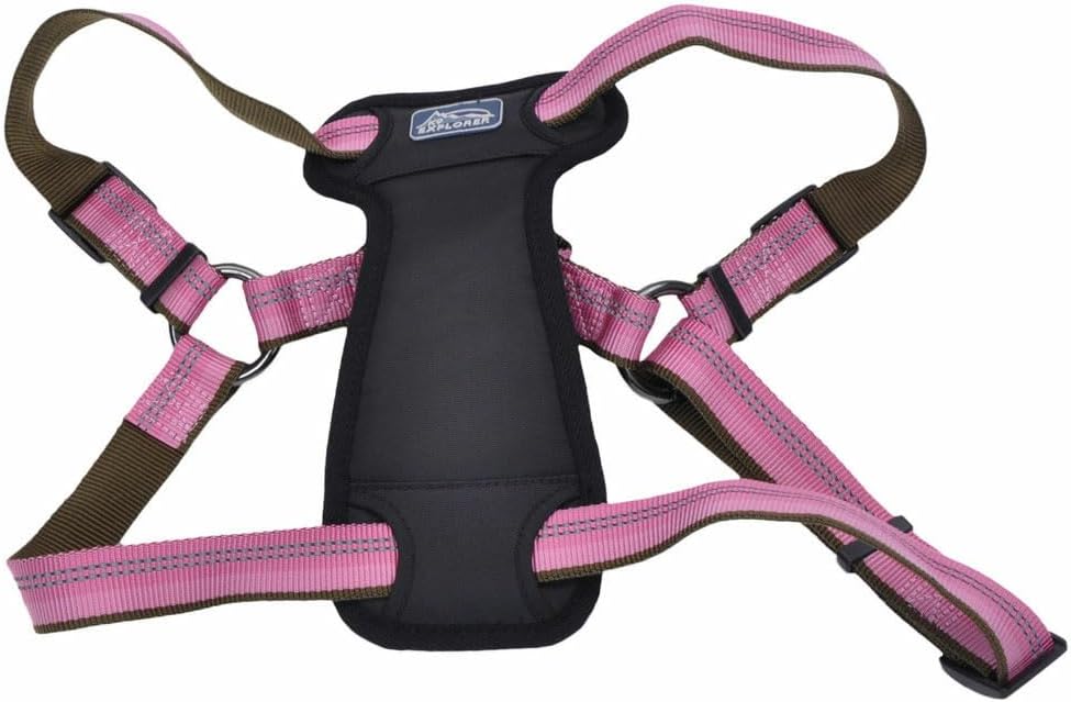 Coastal Pet K9 Explorer Reflective Adjustable Padded Dog Harness – Plush Chest Pad for Comfort – No-Pull Dog Harness for Small and Large Dogs – Rosebud – 5/8″ x 16″-24″, Small