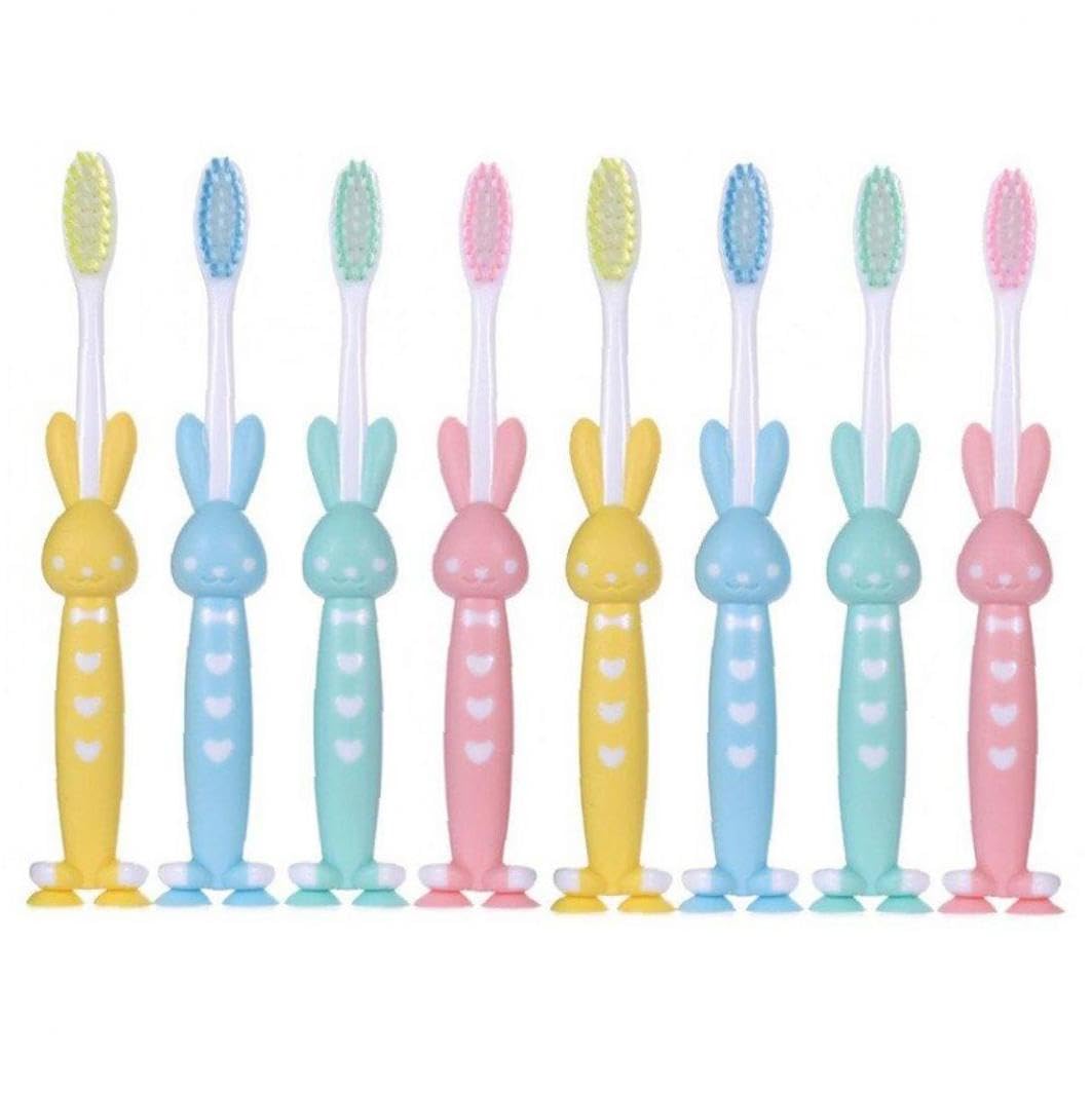 子供用歯ブラシ 4本セット カラフル Amazon.co.jp: 歯ブラシ 吸盤付き うさぎ かわいい 自立式 子供