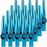 20 Pcs Kazoos Musical Instruments Metal Kazoos Flute Bulk for Adults Gift Prize and Party Favors Gift Bag Fillers Fun Song Games for Families(Blue)