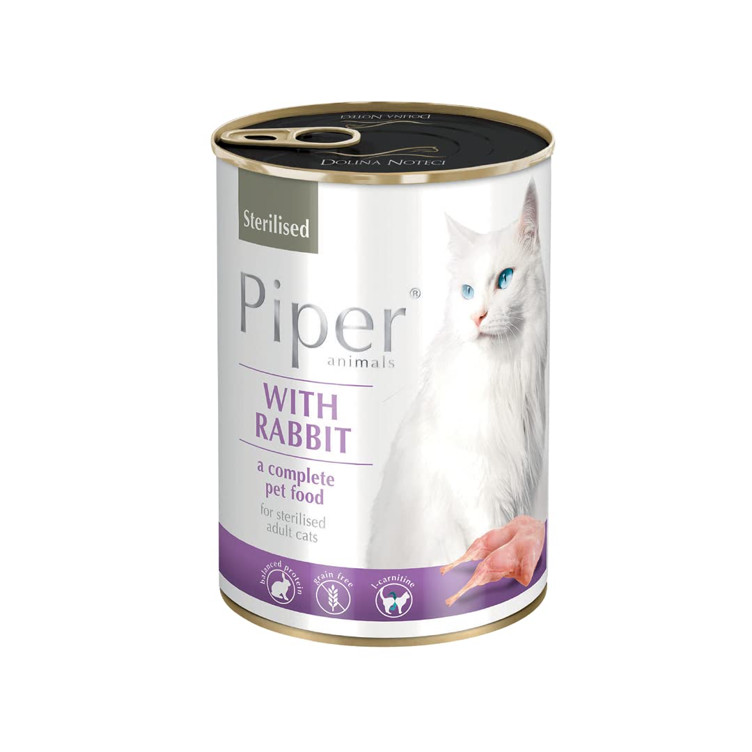 Dolina Noteci Piper Animals Sterilised with rabbit - wet cat food - 400g