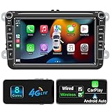 [ 8 Core Android 10 Doppel Din Radio ] - Autoradio mit navi chip prozessor ist 8*A55 28NM 2GB+32GB, Greekbench score von android radio bis zu 100000+ sicherzustellen, keine träge und unpräzise, kurze schalter zwischen apps wie Spotify. Inzwischen android auto wireless 5 RCA vorverstärker ausgang 3.68V, auch, autoradio doppel din unterstützung hinten rechts / links, vorne rechts / links, center lautsprecher, subwoofer, DSP+32EQ. Autoradio max ausgang 4*45W verstärker mit RMS 4*25W