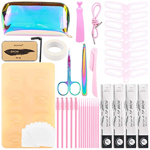 Major Dijit Practice Eyebrows Kit,Tattoo Practice Skin For Eyebrows,Eyebrow Shaping Stencil,Eyebrow Tattoo Pen,Eyebrow Styling Soap,eyebrow razor,eyebrow plucker,Eyebrow scissors,All in one Practice Permanent Makeup Set