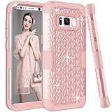 Galaxy S8 Plus Case, AOKER [New] Dimond Hybrid Heavy Duty Shockproof Hard Plastic +Soft Silicon Rubber Armor Defender Full-Body Protective Case Cover for Samsung Galaxy S8 Plus (RoseGold)