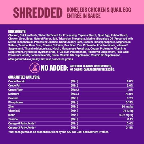 Wellness CORE Signature Selects Shredded Adult Canned Wet Cat Food, Natural, Protein Rich, Grain Free, Chicken and Quail Egg Entrée Recipe, 2.8 oz, Pack of 12 Cans - image 7