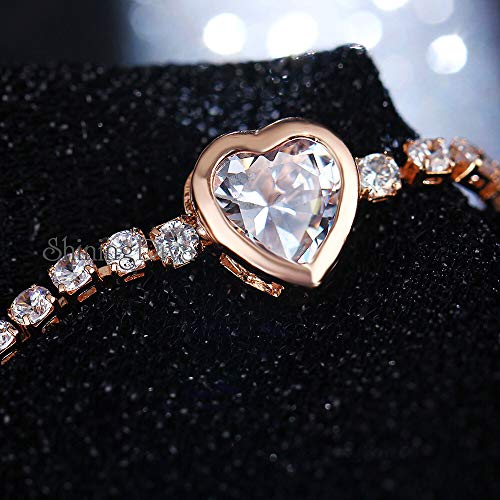 Image of Shining Diva Fashion Full Crystal Charm Stylish Gold Plated Charm Bracelet for Women