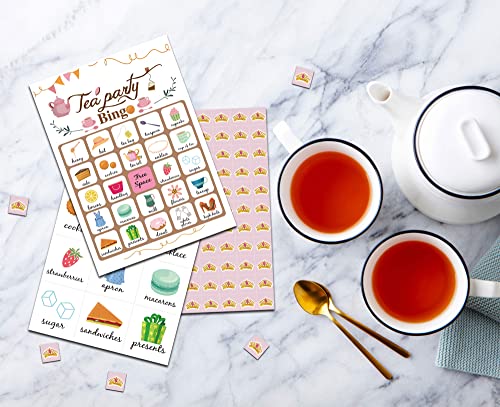 Oudiea 24 Tea Party Bingo Cards (5"X7") | Party Games With 24 Players | Party Games For Adults Kids Toddlers | School Classroom Party Activity - Cha02 #TOP4