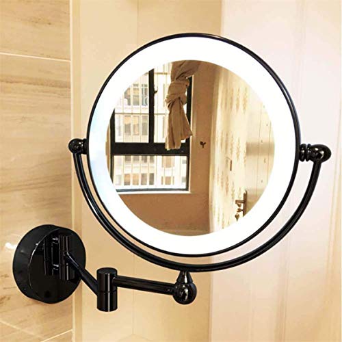 Miroir de maquillage extensible double face chrome pivotant 10X