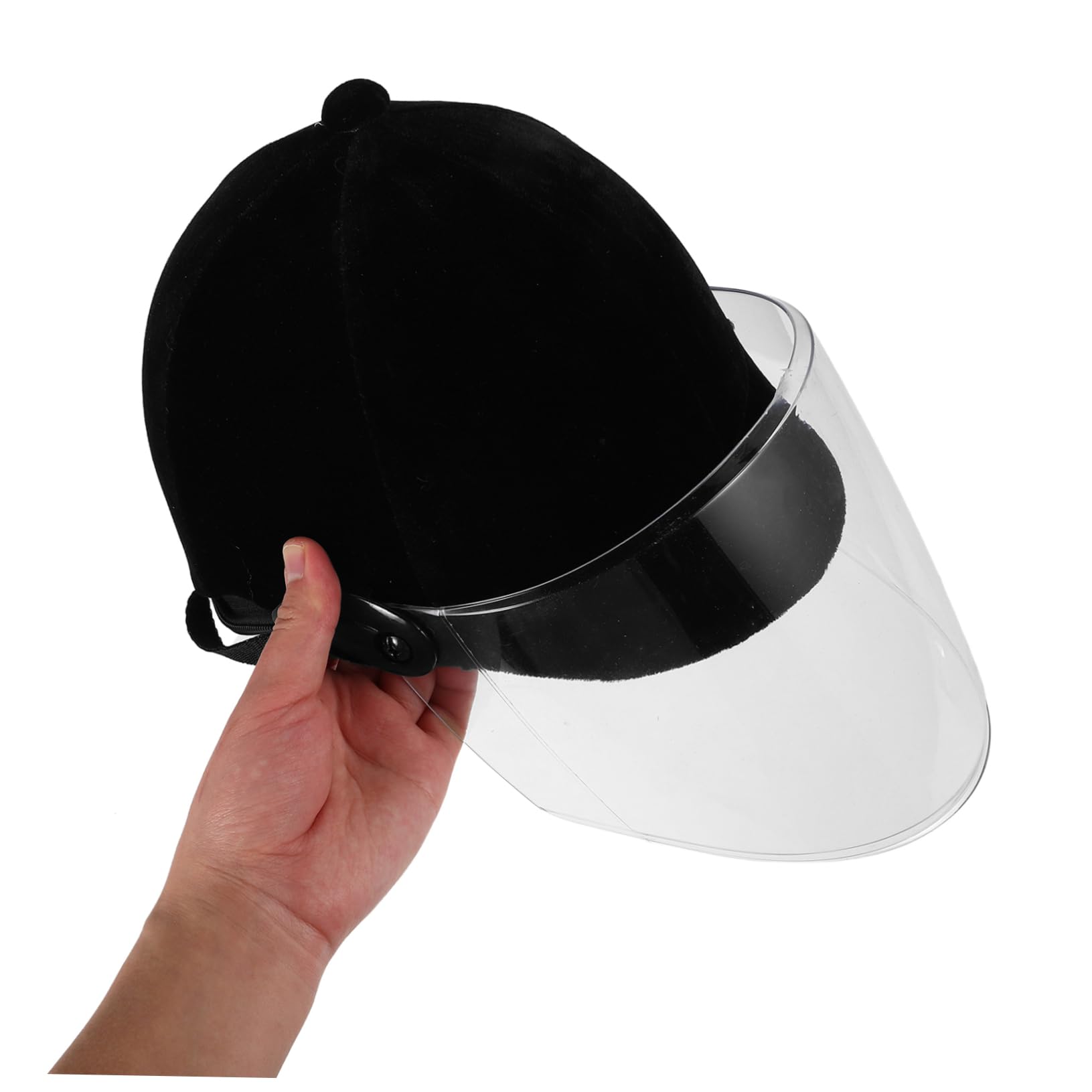 Casco da Equitazione Nero in Velluto e Plastica per Uomo e Donna | Protezione Completa Riduzione D'impatto, Uso per Ciclismo e Sport Equestre, Stile Semplice ed Elegante
