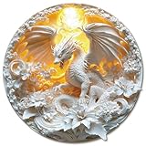 KAAYEE Wooden Puzzles for Adults, 3D Visual Fierce Dragon Wooden Jigsaw Puzzle Unique Shape Wood Puzzle Adult, 3D Effect Flat Puzzle Birthday Family Games (S-8.4 * 8.4 in-99pcs)