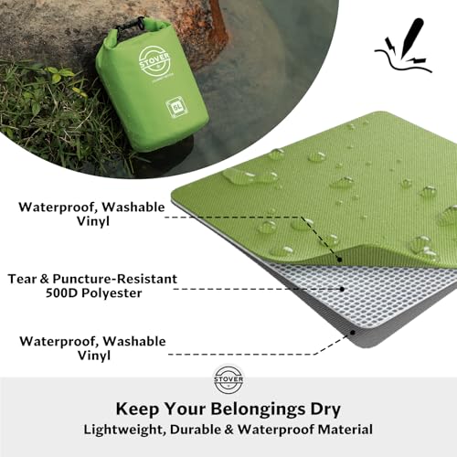 Image of STOVER 5 /10 /25 /30 /40L Waterproof Dry Bag, Small Lightweight Roll Top Dry Bag Backpack w /Waterproof Phone Case, Kayaking, Travel, Hiking, Fishing, Tubing, Camping, the Beach, Men /Women (Green)
