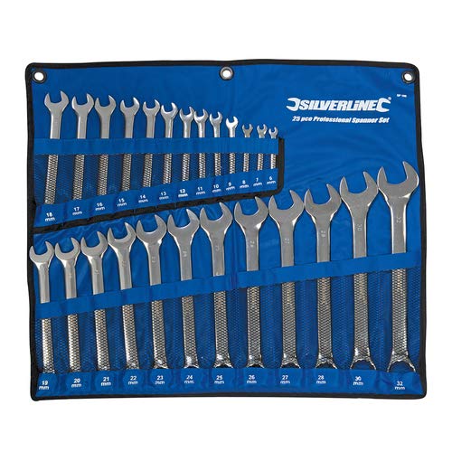 Buy Combination Spanner Set 25pce 6mm 32mm Open and biHexagonal Ends with 15° Offset for