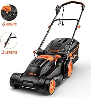 TACKLIFE Electric Lawn Mower, 14-Inch / 10-Amp Lawn Mower, 6 Adjustable Mowing Heights