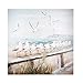 Produktbild GILDE Bild Seaside mit Möwen blau/weiß/grau handgemalt auf Leinwand H: 60 cm B: 60 cm T: 3.5 cm 52359