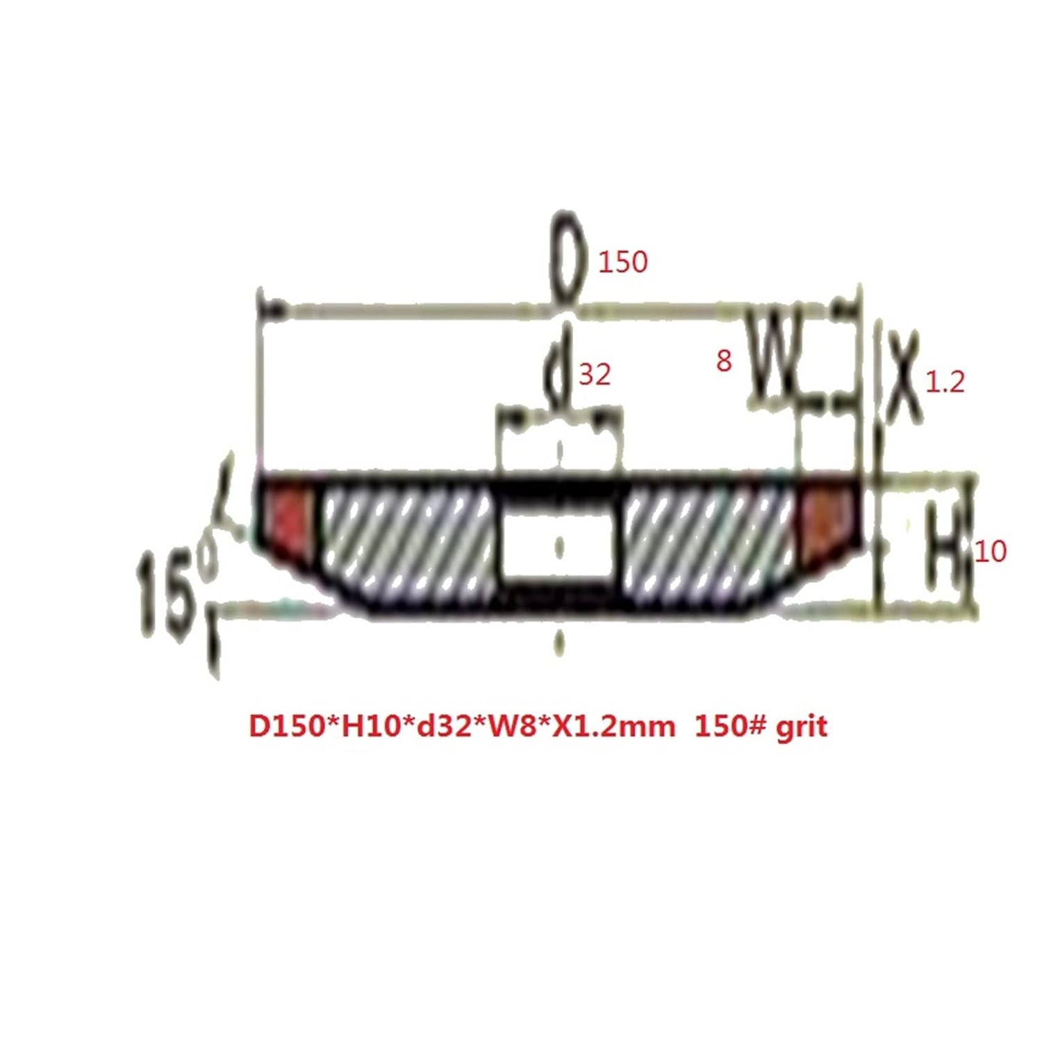 PDX Type 3" 4" 5" 6" 7" 8" Diamond Grinding Wheel Resin Bond, Chainsaw Abrasive Grinding Disc for Sharpening Tungsten Carbide Tips (Size : 150, Color : 100mm)