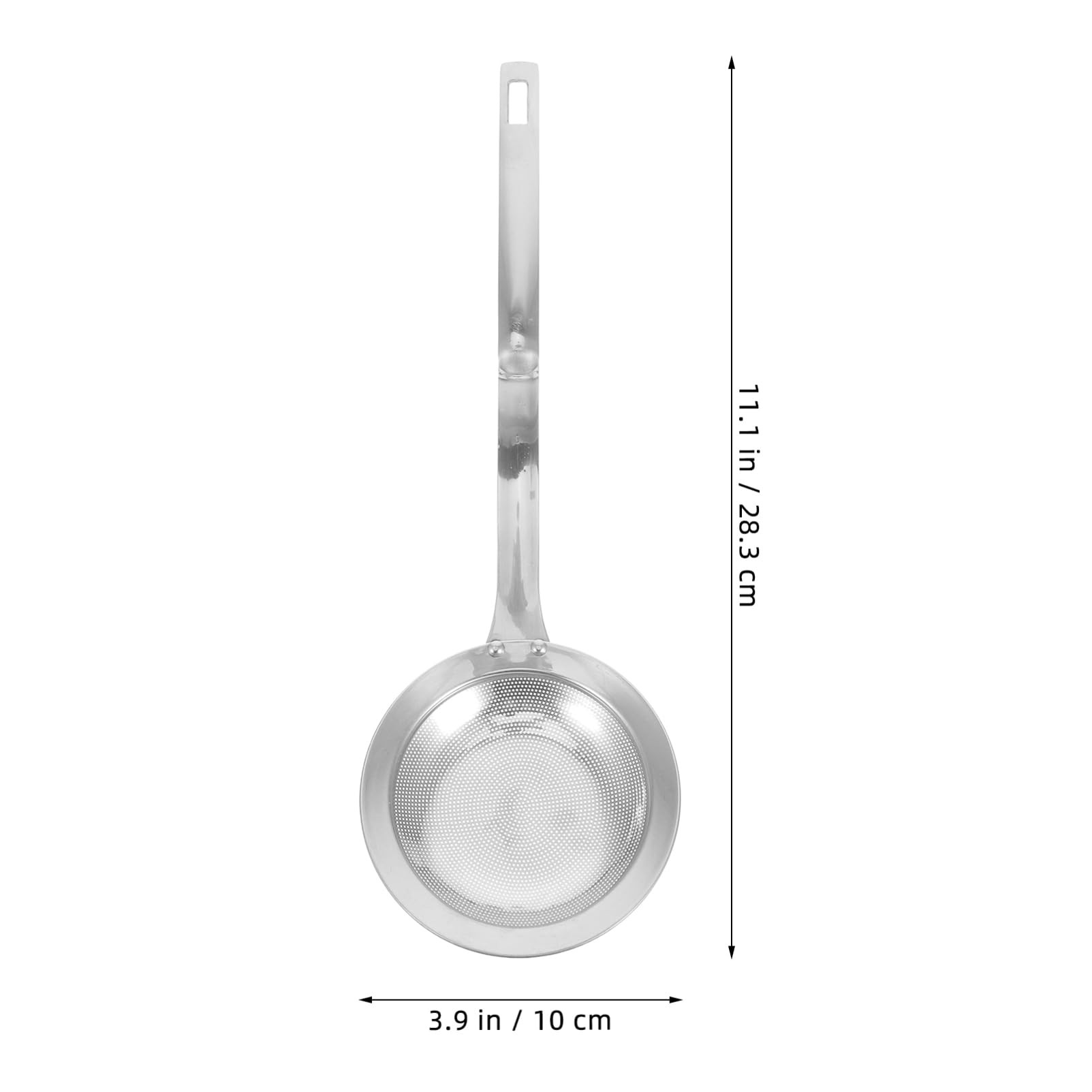 ULTECHNOVO Fine Mesh Stainless Steel Colander Spoon for Skimming Oil and Grease Strainer Ladle for Cooking Hot Pot and Deep Frying Modern Kitchen Essential