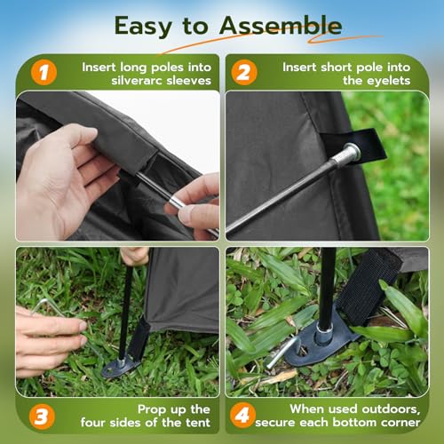 Fahrradzelt für 2-3 Fahrräder, Tragbare Fahrradgarage 200x80x165cm,mit 420D Oxford Gewebe PU4000 Wasserdicht Tragbar Camping Beistellzelt Fahrrad Garage Gerätezelt Outdoor Fahrradabdeckung Gartenzelt