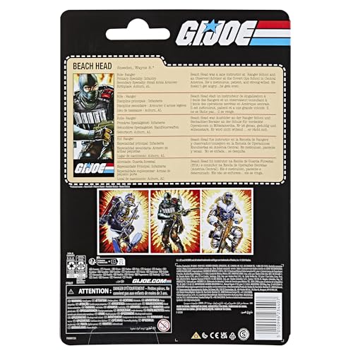 G.I. Joe Classified Series Retro Cardback Beach Head, Collectible 6-Inch Action Figure with 10 Accessories