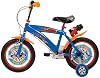 Toimsa Hot Wheels 14 inch Bicycle, Kids Bike Learn to Ride, with Training Wheel Stabilisers and Mudguard, for Children Ages 4-6 Years, Includes Water Bottle, Blue and Red #2