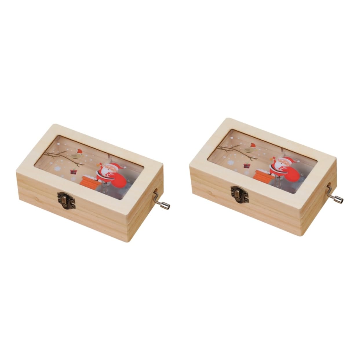 Caja de música decorativa de madera PRETYZOOM artesanía para Navidad