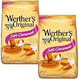 Werthers Soft Caramel, Original Caramel Cream 25 Ounce Bags (Pack of 2) - Individually Wrapped Werther Chewy Caramels - The Hampton Popcorn & Candy Company