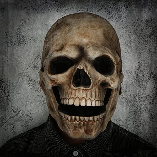 Schädel Maske Halloween Totenkopfmasken Mit Beweglichem Kiefe,Halloween Maske,Full Head Schädel Maske,Halloween Masks Horror Scary,Gruselige Vollkopf 3D Skelett Helm,Grusel skelett maske für Karneval Cover