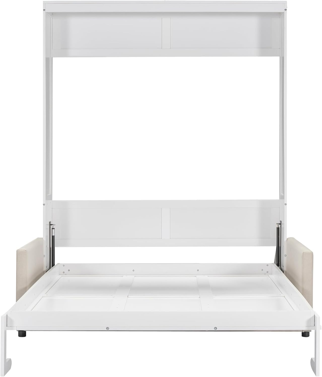 MERITLINE Queen Murphy Bed with Couch fully open, ready for use as a bed.
