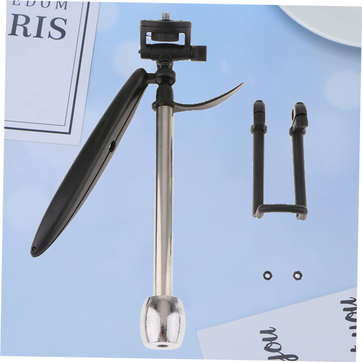 ARTSEWPLY Outdoor Handheld Stabilizer for Smartphones Portable Phone Tripod Support for Photography Compact Phone Holder for Live Streaming and Pictures Black