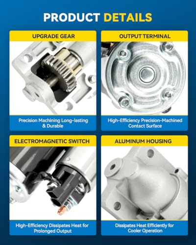 Image of PHILTOP Starter Replacement for Chevrolet,2006-2009 Impala 5.3L,2006-2007 Monte Carlo,for Pontiac,2005-2008 Grand Prix 5.3L,for Buick,1.6 KW OE# 17985N,12599873 | 2006-2007 Monte Carlo,for Pontiac ,2005-2008 Grand Prix 5.3L,for Buick ,1.6 KW OE# 17985N,12599873