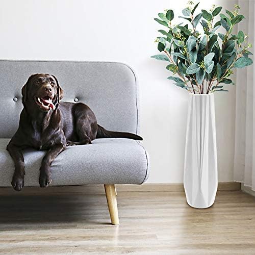 Maloow 32" Long Artificial Greenery Stems,Artificial Fake Eucalyptus Oval Silk Leaves 6 pcs Seeded Eucalyptus Branches for Home,Party and Flower Arrangement (Vintage Green)…