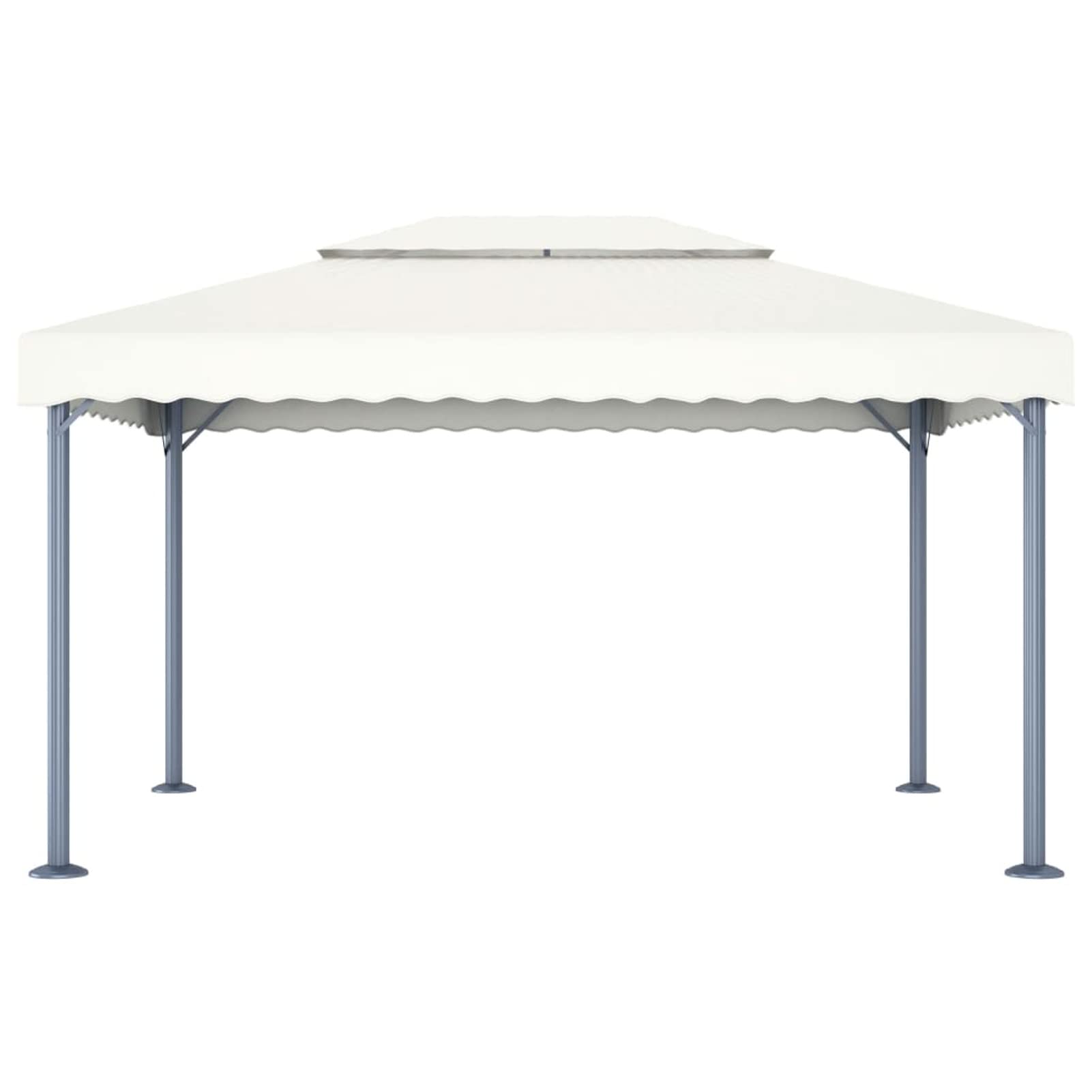 Homgoday Altana zewnętrzna, altana 400 x 300 cm kremowa aluminiowa, altana zewnętrzna do ogrodu balkonowego tarasu, składana altana ogrodowa,