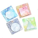 Magik 120 Sheet/4 Pads Cute Sticky Landscape Paints Animals Notes Self-Adhesive Notes Notepads Posted Writing (Polygons)