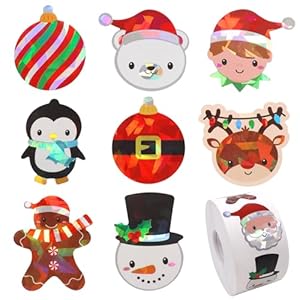ceiba tree merry christmas stickers for cards envelopes crafts kids sparkle 1 roll 500pcs holiday xmas party favors goodie bag fillers