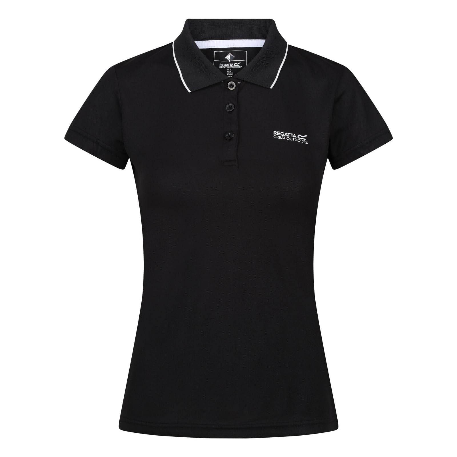 Regatta - Women's Polo Shirt - Quick-Drying Polyester - Size 18 - Jet Black