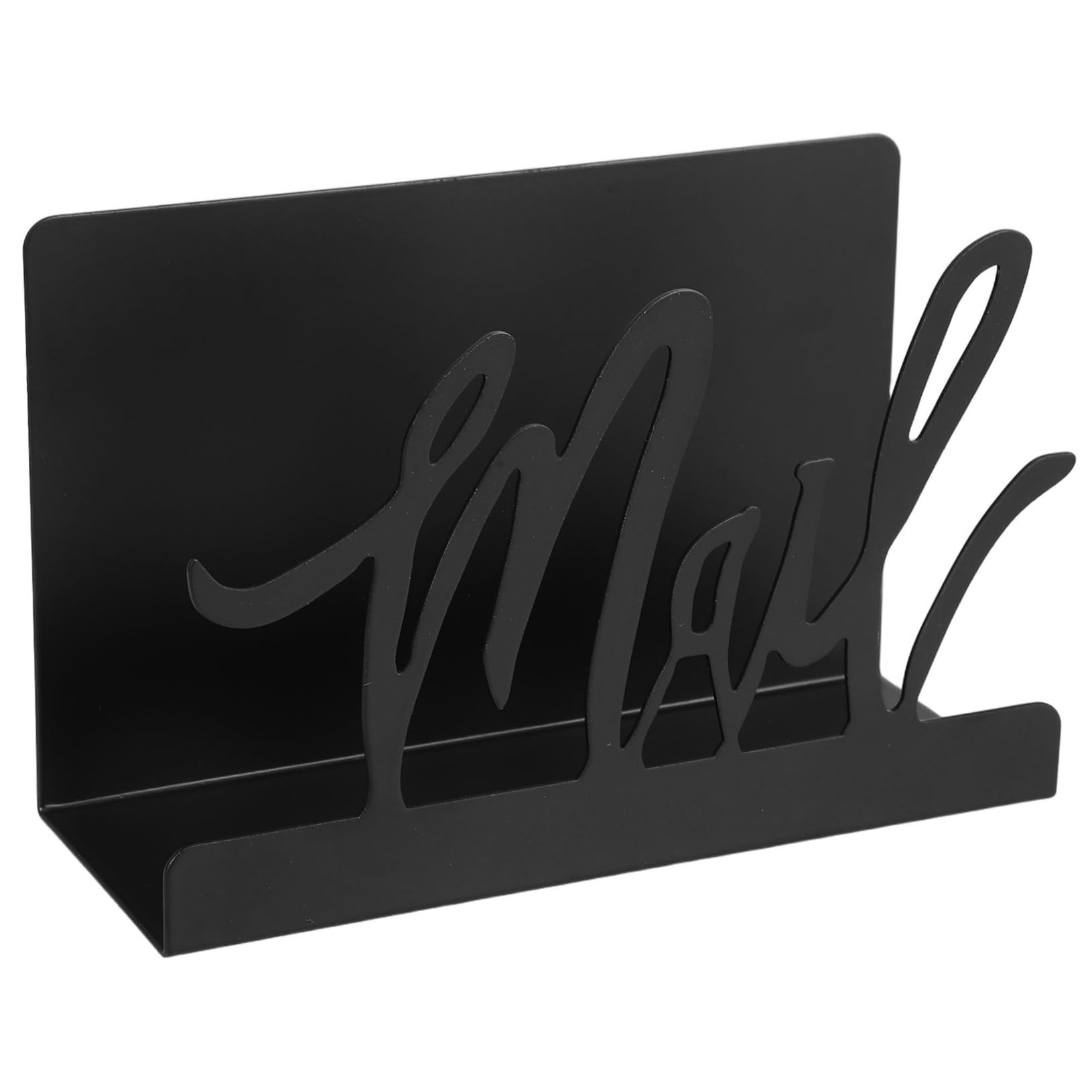 Angoily Metal File Stand Mail Organizer Office File Organizer Sleek Metal Rack Sturdy Desktop Mail Cutout Design