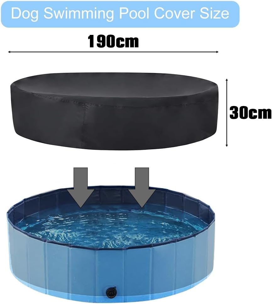 MEISHANG Cover for Dog Pool Round Pool Cover, 190 x 30 cm, Foldable UV Resistant - Image 2