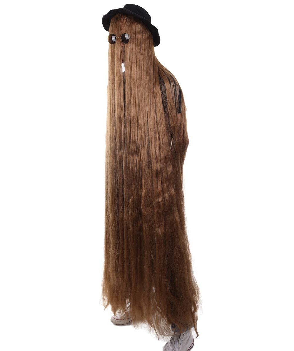 HPO Men's or Women's Dapper Creature Playboy Wig Collection, Long or Short Styles, Brown (Extra Long), 66 Inch