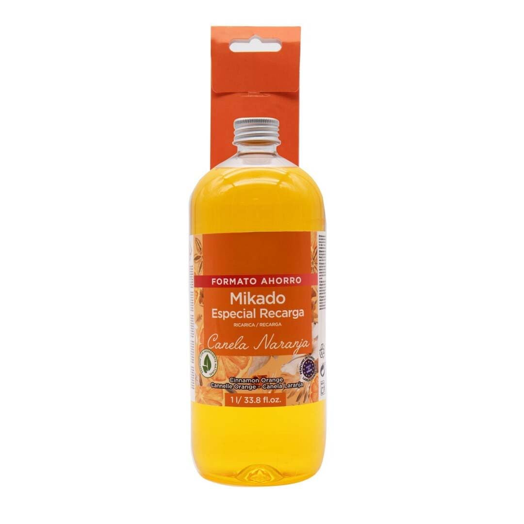 PANDAHOME Ambientador Mikado Reposición 1L – Recarga de Gran Capacidad para Aroma Duradero CANELA NARANJA Pack de 3