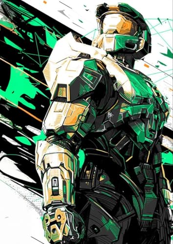 Frenchiart Poster Métallique Halo v2 – Jeu Vidéo FPS – 30 x 42 cm – Avec Aimant Mural