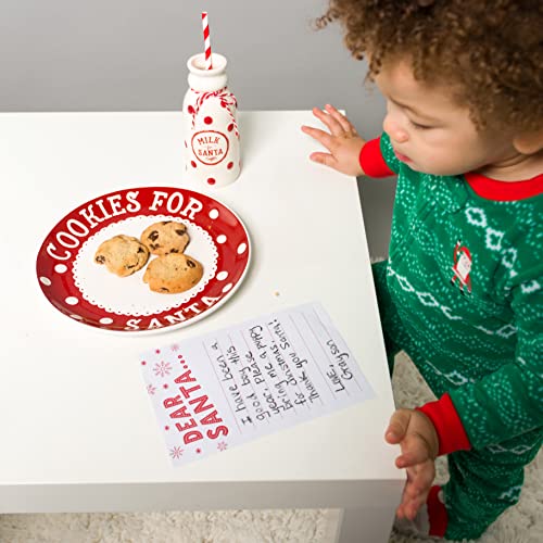 Image of Pearhead Cookies for Santa Plate, Milk Jug and Notepad Set, 3 Piece Set