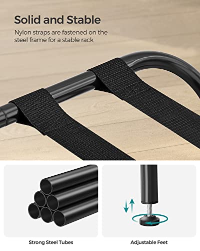 SONGMICS-Luggage-Racks-Set-of-2-Suitcase-Stand-with-Fabric-Storage-Shelf-for-Guest-Room-Bedroom-Hotel-Foldable-Steel-Frame-Holds-up-to-110-lb-272-x-15-x-205-Inches-Black-URLR002B02