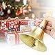 Goldene Handglocke Extra Laut Massiv mit Holzgriff, 11cm Groß Messing Rufglocke Schulhandglocken Meditationsschlitten Dekorative Schreibtischglocken für Schule, Kirche, Hotel, Weihnachten und