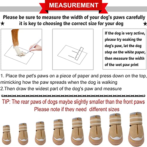 Qumy CY0063-KHAKI-7-4PCS Dog Shoes For Hot Pavement, Medium Large Dog Boots & Paw Protectors thumb #1