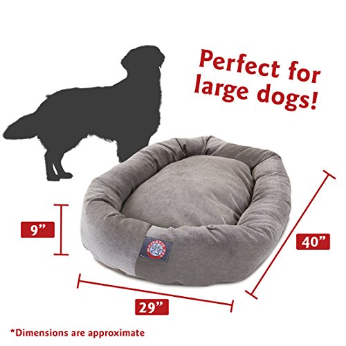 Image of Majestic Pet Villa 40 Inch Shredded Memory Foam Dog Bed for Large Sized Dog 40x29x9 Inch-Orthopedic Pet Bed with Removable Washable Cover-Washable Large Puppy Mat with Head Support-Vintage