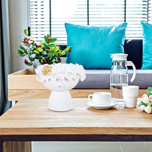 Vase à fleurs original blanc objet décoration intérieure salon bureau - 5